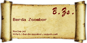 Berda Zsombor névjegykártya